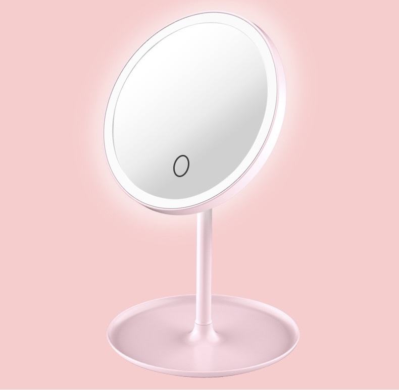 Portable LED Makeup Mirror With Stand Touch Screen, 3 Modes Of Light, Travel Friendly Beauty Vanity Mirror, Makeup Organizer, Desktop Beauty Mirror