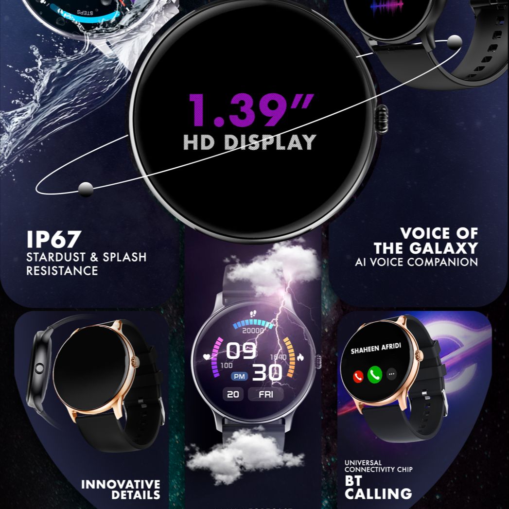 Zero®  Luna Smart Watch | 1.39” TFT Display, Calling, 100+ Watch Faces | IP67 Waterproof, SpO2 & Heart Rate Monitor | Best Price Smartwatch for Men & Women, IOS & Android