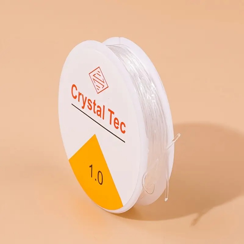 1 Roll Transparent Round Elastic Thread – Crystal White Rope for DIY Beading, Bracelets, Necklaces & Jewelry Accessories | Tawakkal Craft