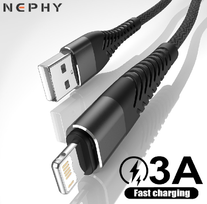 3A Fast Charging 1M Braided Lightning-Pin USB Cable - Ultra Durable Heavy Duty Data Sync Cord