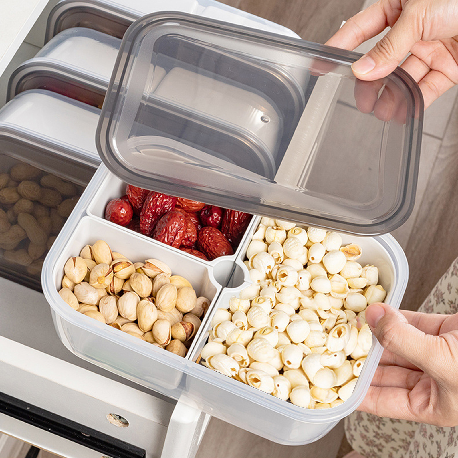 Drain Seal Box Stackable Food Crisper With Lid Multifunctional Refrigerator Organizer Versatile Snack Food Container