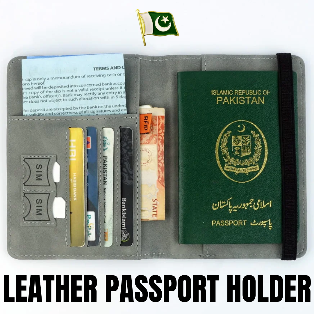 LEATHER PAKISTAN PASSPORT HOLDER WITH CARD HOLDER  Card Holder Case - PASSPORT COVER