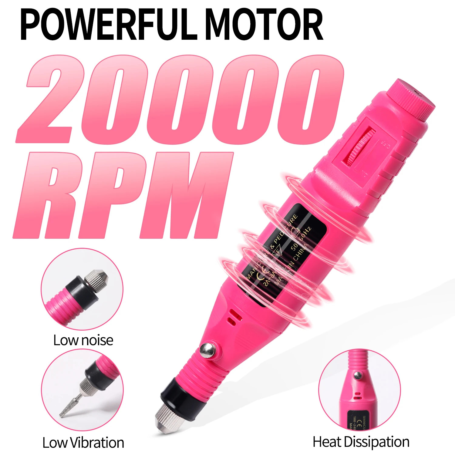 TYMO Strong Electric Nail Sander Nail Drill Machine Grinding Equipment Milling Cutter For Manicure Pedicure Polishing Tools