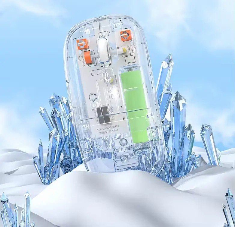 Transparent Wireless Mouse Slim Dual Mode Connectivity Bluetooth and 2.4G USB Rechargeable Mouse 19 c150959f7493391588ff34af9b4924fe