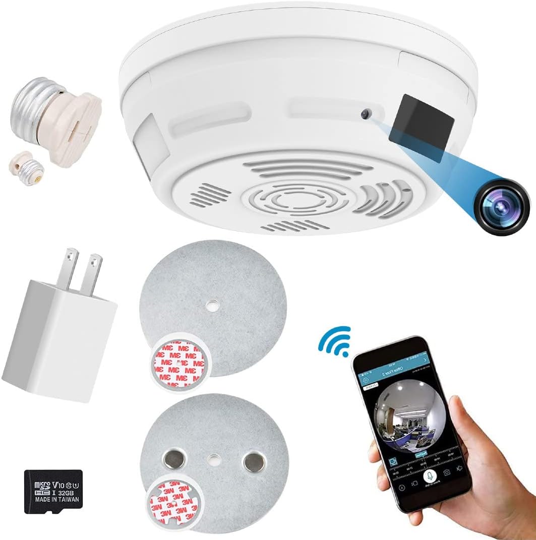 Hidden camera disguised as a smoke detector