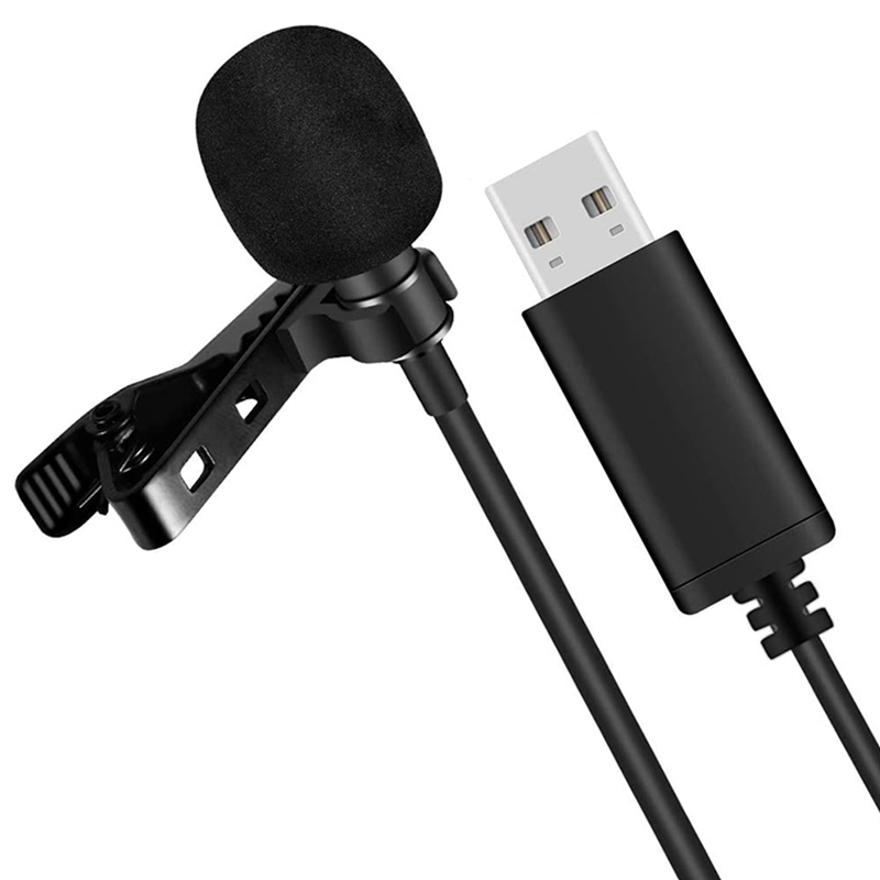 Universal USB Microphone Lavalier Microphone Clipon Computer Mic Plug and Play Omnidirectional