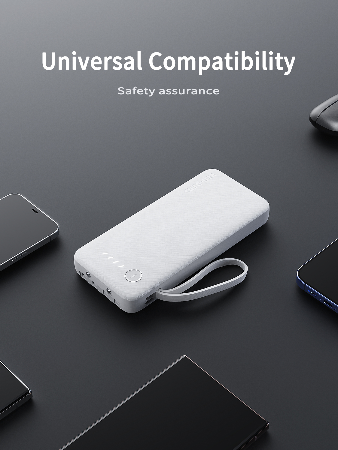 VenDens PB058 Power Bank 10000mAh  Portable Fast Charging Power Bank with Dual Output  Compact & Travel Friendly Battery Pack