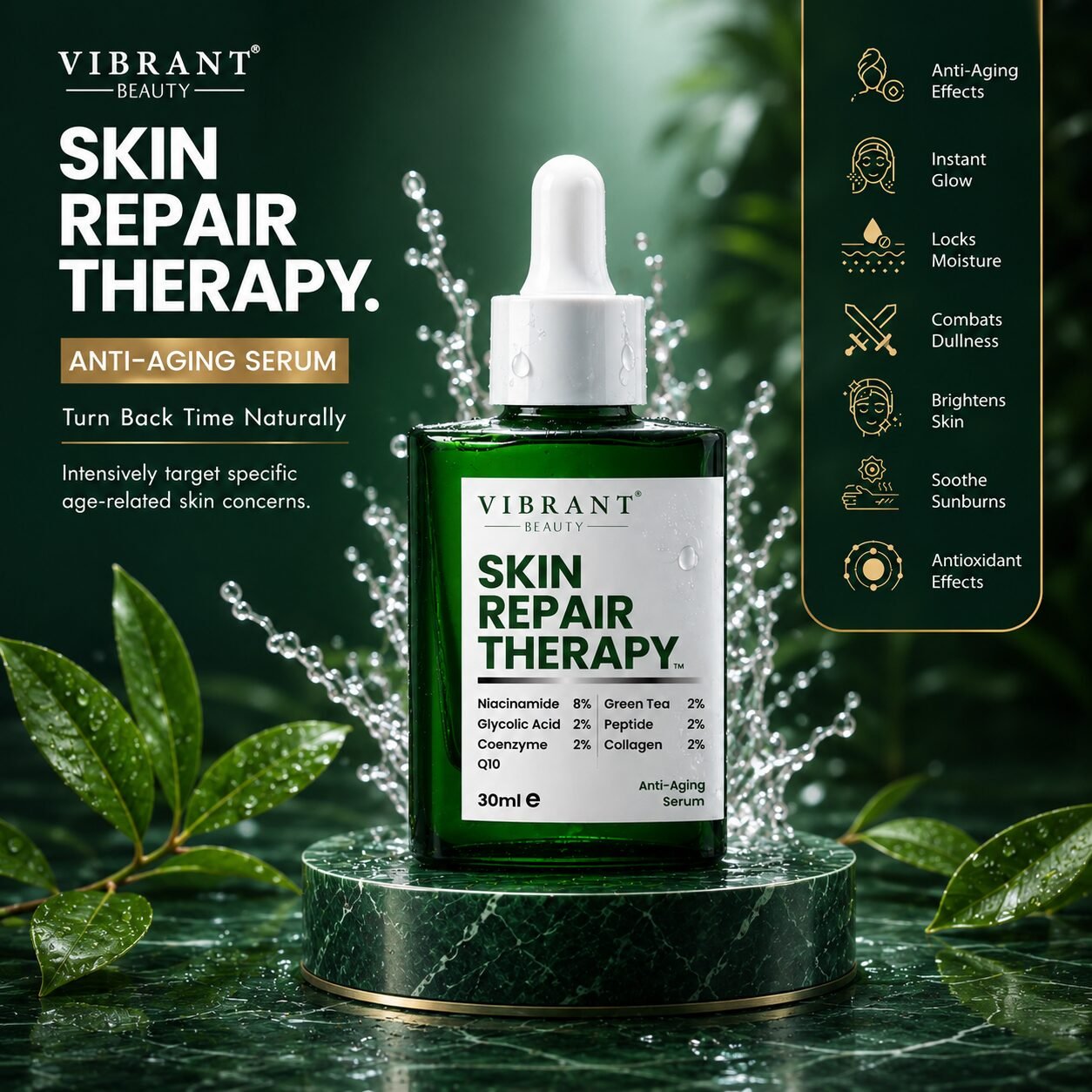 Vibrant Beauty Skin Repair Therapy Anti-Aging Serum | Skin Care Serum | 30ml