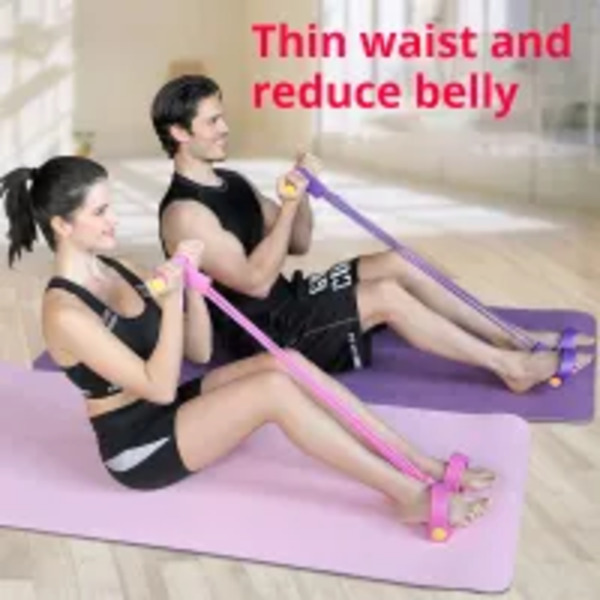 Resistance Band Multi Function Tension Rope Fiess Bands 4-Tube Elastic Yoga Pedal Puller For Sports Exercises At Gym