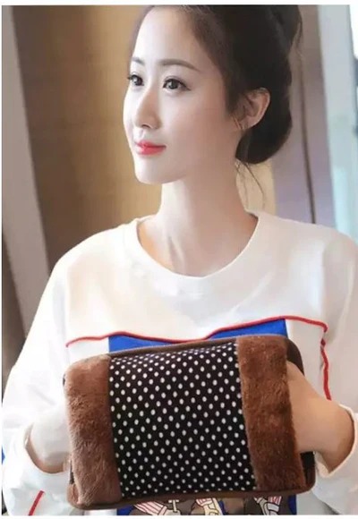 Hot Bag, Soft Velvet Fur Hand Pocket/Hand Warm Pillow, Heating Gel Bag electric 1 L Hot Water Bag (Multicolor)