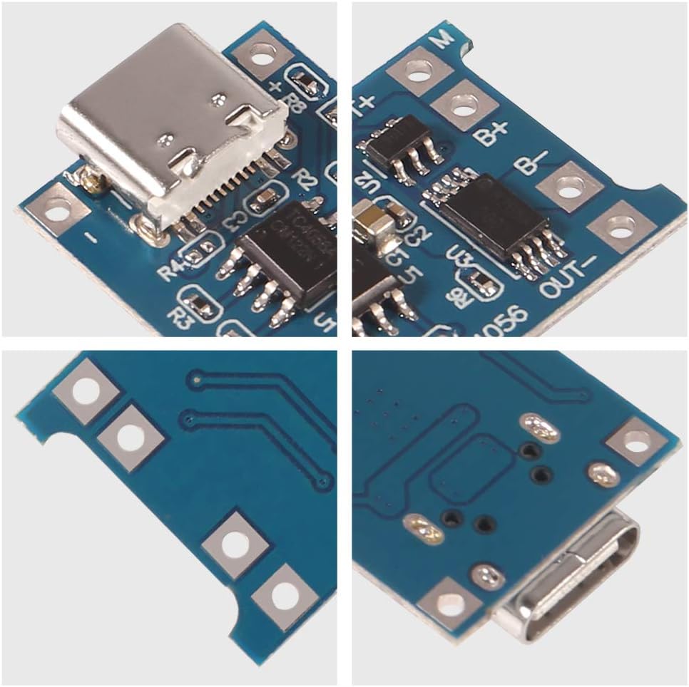 TP4056 Charging Module | Type-C + Micro USB 5V 1A Lithium Battery Charger Board with Protection | 18650 Li-ion 3.7V Cell BMS Fast Charging Circuit | DIY Power Bank Solar LED Light Robotics IoT Projects Battery Management Module in Pakistan
