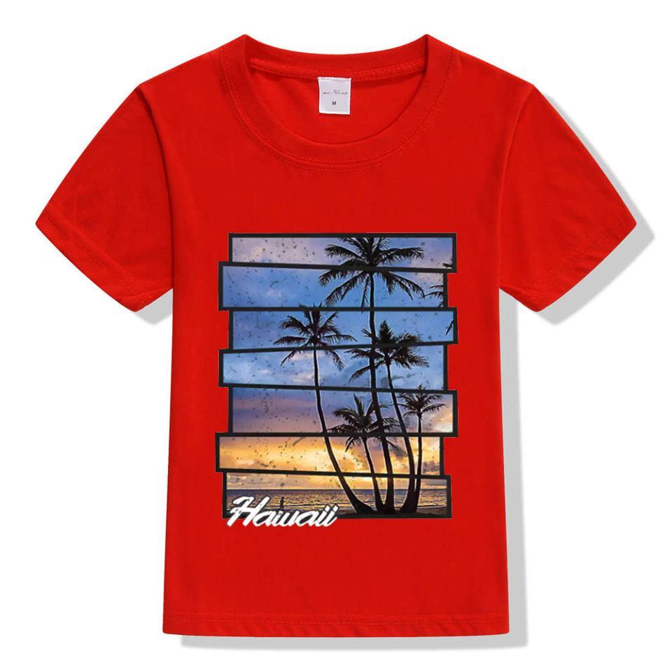 Bindas Collection1 Pc Summer Digital Beach Hawaii Printed Tshirt For Boys / Kids