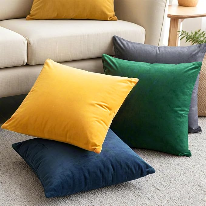 Plain Velvet Cushion Cover | 16x16 Inches ( 1 PC ) Best Quality Cushion Covers/Available By Comfynook