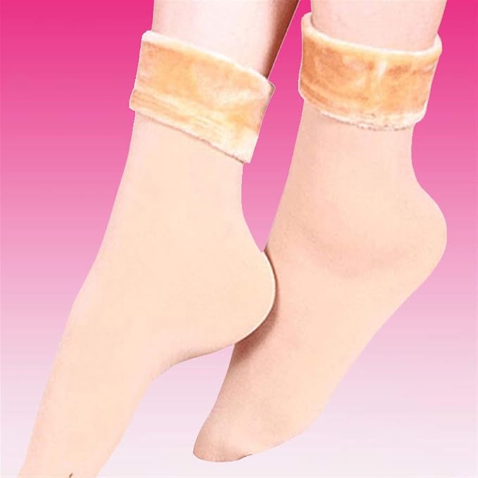 Women Winter Warm Socks Solid Color Comfortable Fleece Thick Stocking Soft Boots Sleeping Sock Female Elasticity Velvet Socks