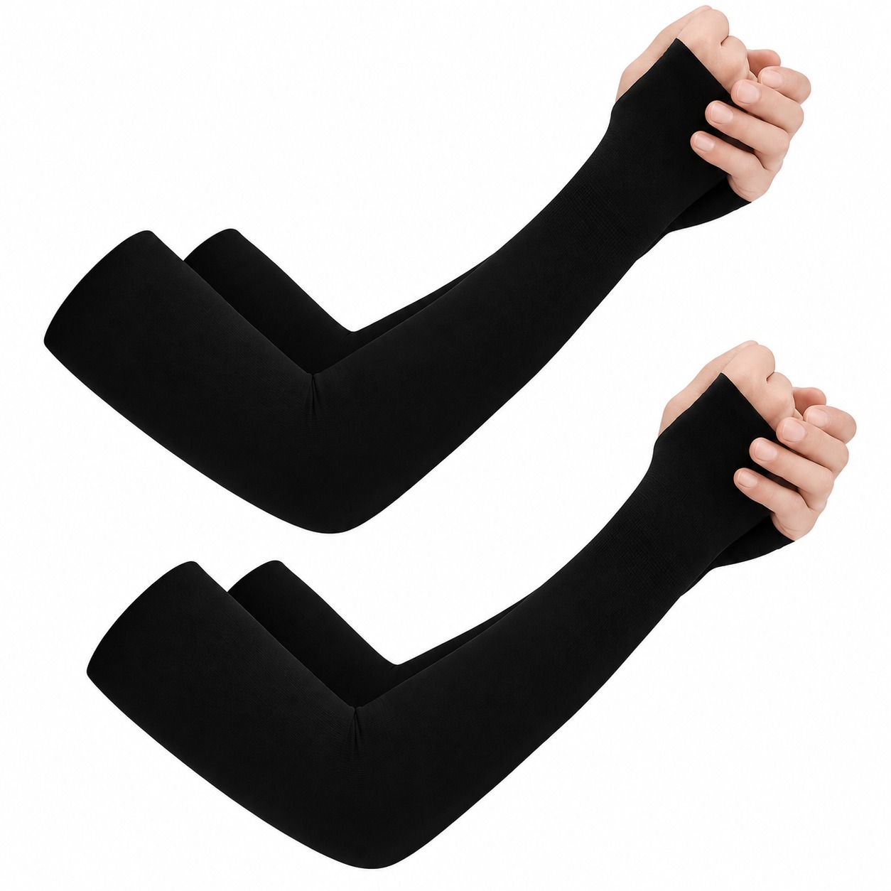 Thumb Hole UV Protection Arm Sleeves For Cycling Running and Outdoor Sports Moisture Wicking Breathable Fabric