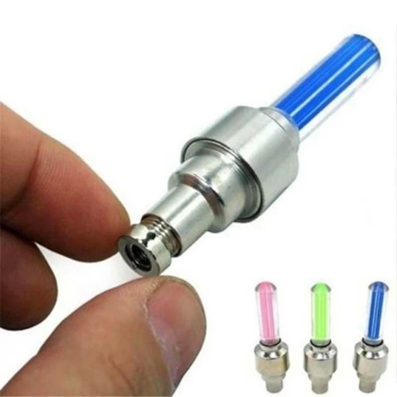pack of 2  LED NEON Light Tire Valve Stem Cap For Bike Bicycle Car Motorcycle Wheel Tire Lamp Decorative Wheel Tire Lamp for car/jeep/ bikes / cycle