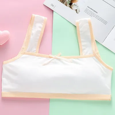 Children's breast care girl bra Hipster Cotton Teens Teenage Underwear  summer Kids vest Young Cute topic for 7-14 Years