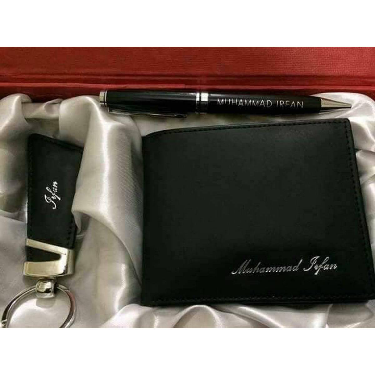 CUSTOMIZE NAME ON WALLET , KEY CHAINS , PEN WITH BOX PACKING (PERFECT GIFT TO SEND YOUR FATHER , HUSBAND , FIANCE OR ANY ONE)