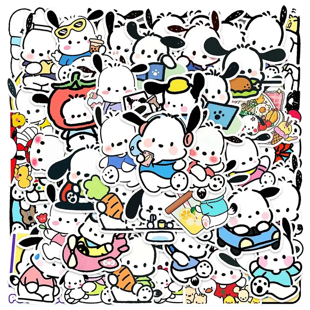 10/30/50pcs Sanrio Cartoon Pochacco Stickers Decals Waterproof DIY ...