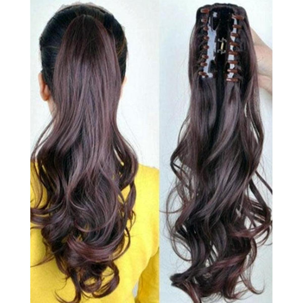 Catcher Hair Extension Full Volume Wavy Curls Hair Extension Catcher Clip Ponytail for Women