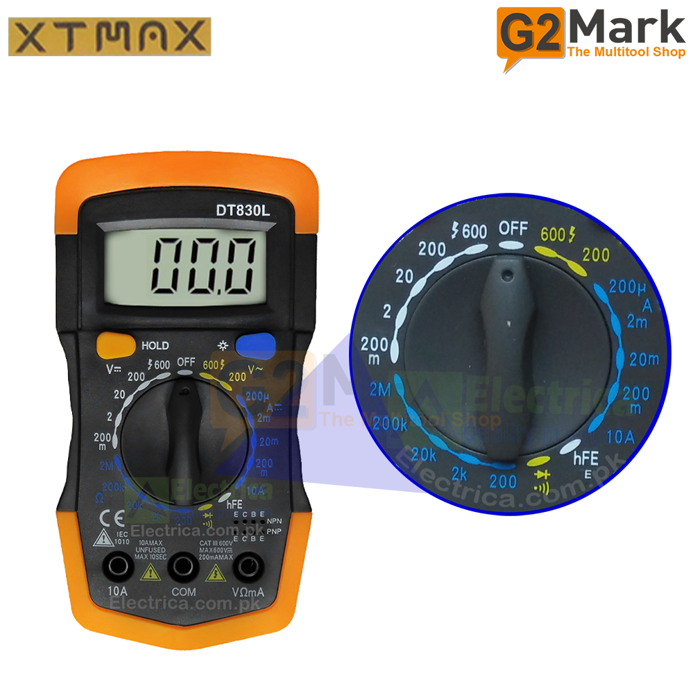 XTMAX DT830L Digital Blue Display Multimeter Voltmeter Ammeter DC AC ...