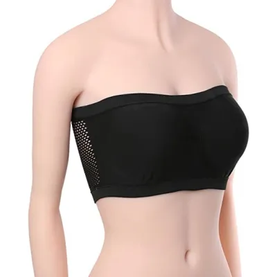 Free Size Non Padded Strapless Bras for Girls Suitable for All Cups Non  Wired Sports Brassiere Fits 30 to 38 Sizes in Black and Beige Nylon Brazzer  for Ladies Strapless Bra for Women