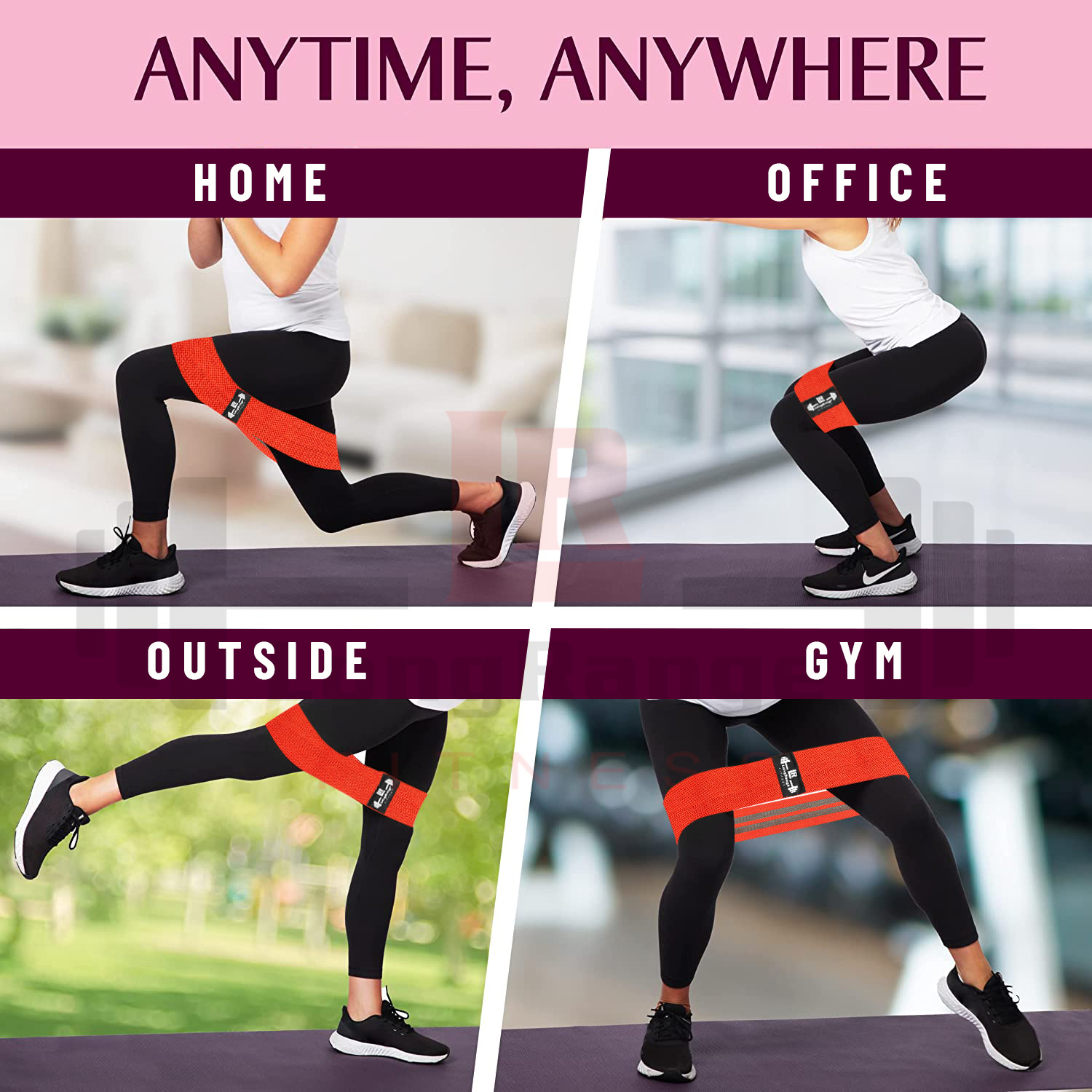 Resistance Bands Fabric Booty Bands Glutes Hip Circle Legs Squat Fitness Yoga Hips and Legs Exercise Fitness and Workout Heavy Duty Non Slip Hip Bands for Exercise In Home Gym, Office and Outdoor Exercise Bands