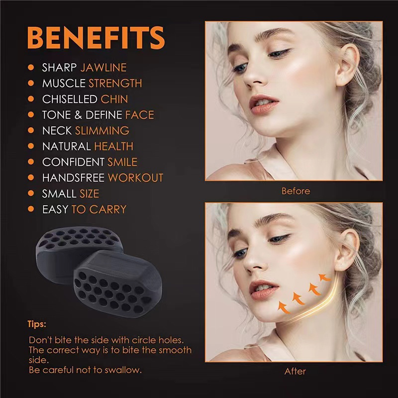 Jalwesh Jawline Exerciser - Jawline Shaper 40, 60 & 80 Lbs - Jaw line shaper for Face Beauty - Reduce Double Chin with jaw line rubber - Jawline chew For Men and Women