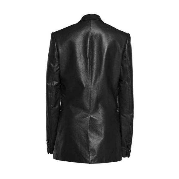 Black Designer Leather Blazer Jacket For Women with Leather Pant
