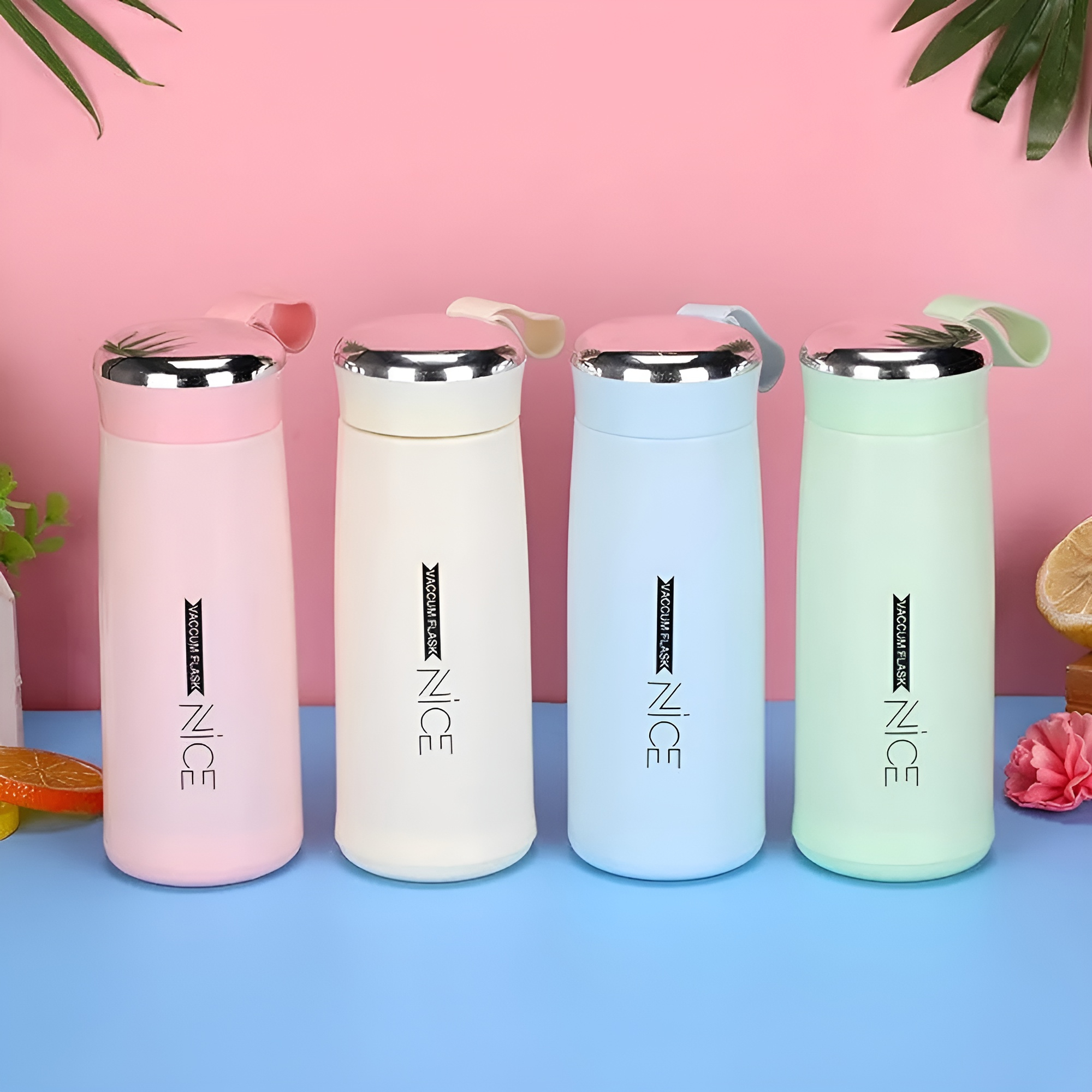 The ShopMore - 400ml Glass Water Bottle Durable Glass Plastic Hybrid Construction Insulated Water Bottles For Girls And Boys Perfect Use For School, Home, Gym And Travel Coffee Mugs .