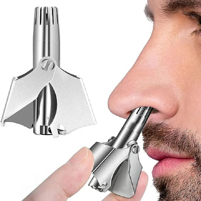 Stainless Steel Manual Nose Trimmer for Men, Nose Hair Remover, Nose Trimmer Shaving Nose Ear Hair Shaver, Portable Vibrissa Razor