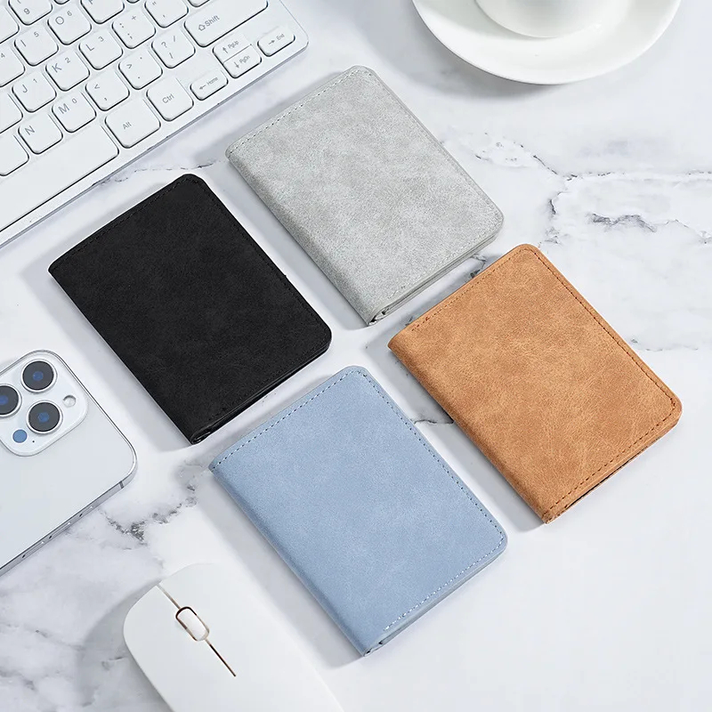 Slim Short Wallet for Men | Minimalist Leather Card Holder with ID Window & Cash Slot