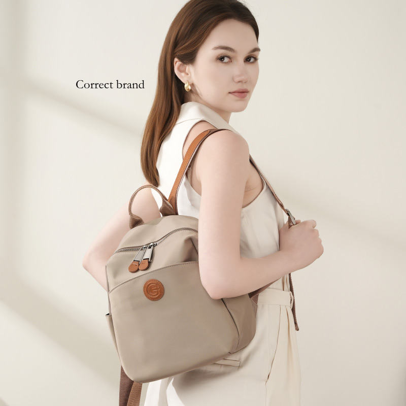 Oxford Cloth With Leather Multi Compartment Storage Backpack Commuter Large Capacity Designer Water Resistant Versatile_voghion.com