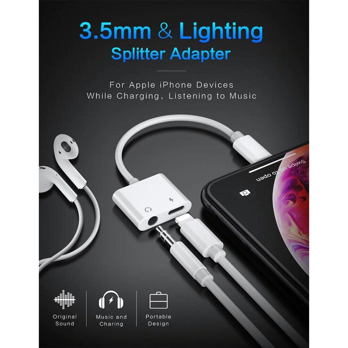 Mm Headphone Adapter Lightning Splitter Apple Original