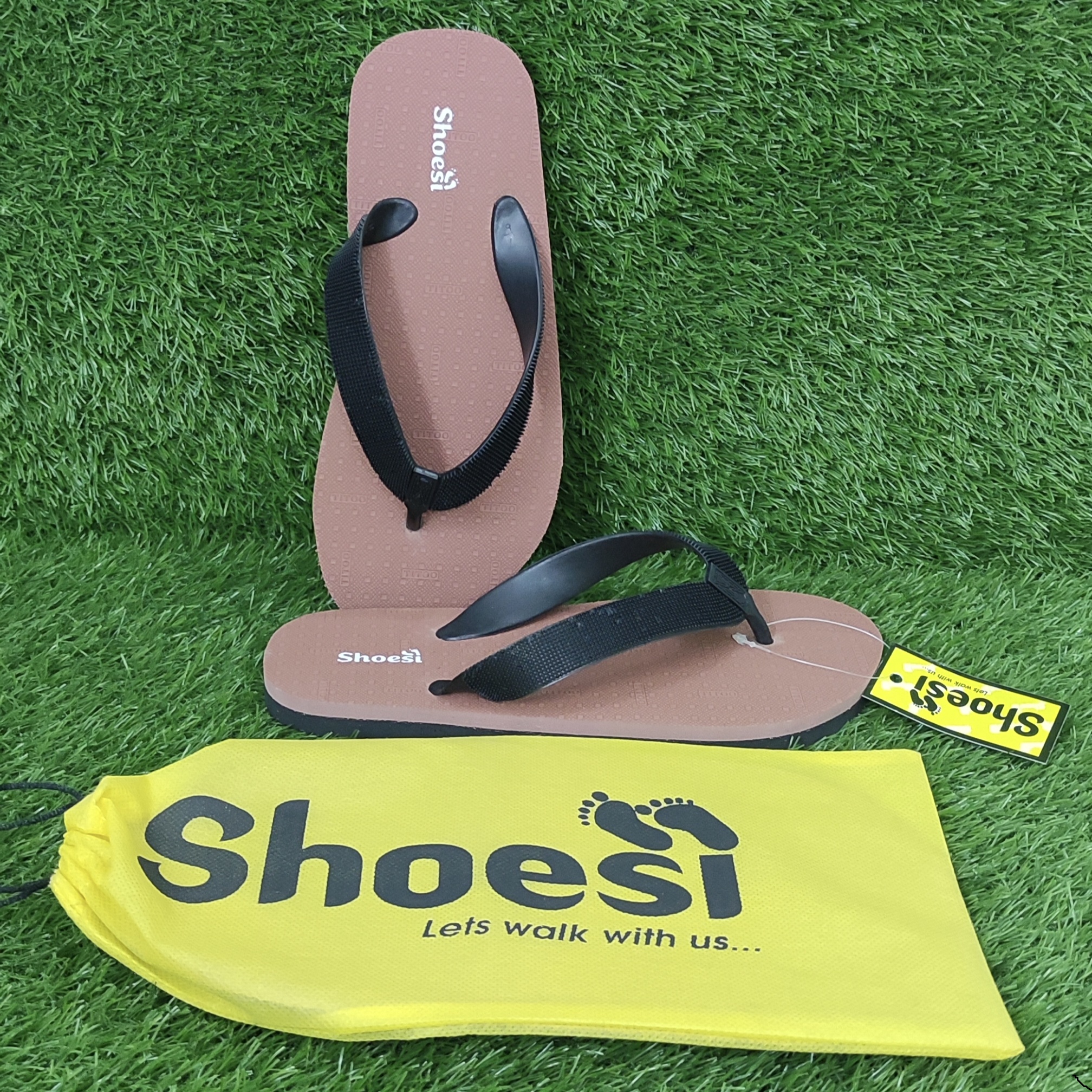 Shoesi | Twinkle Brown Slippers / Flip Flops / Chappal