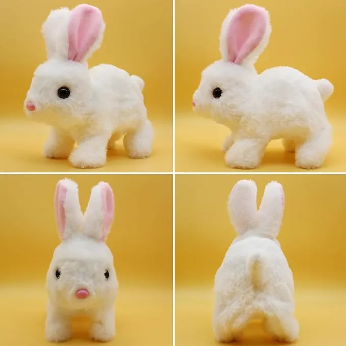 Walking Rabbit & Dog Toy for Kids | Battery Operated Interactive Plush Pet Toy | Walking, Sound & Tail Wagging Toy | Cute Gift for Boys & Girls