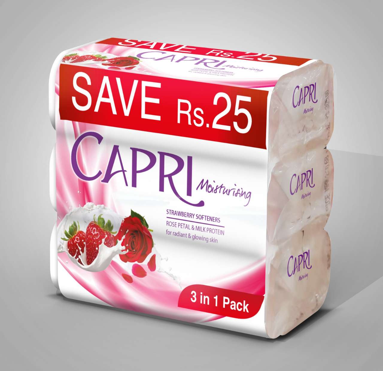 Capri Pack Of 3 Pink Soap - 120gm