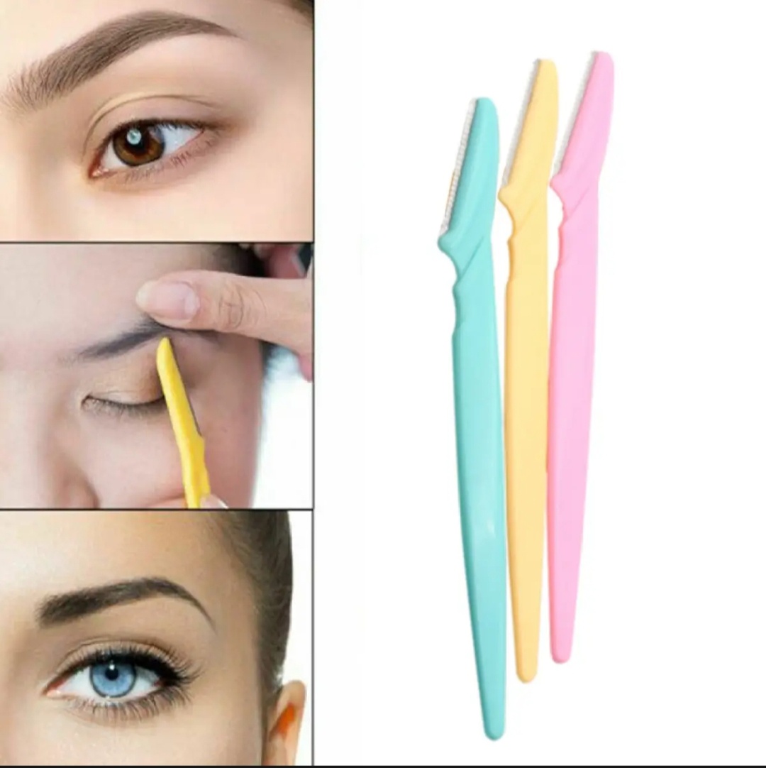 Tinkle Eyebrow Razor 3 Pack | Facial Hair Remover & Eyebrow Shaper for Women & Men | Safe Face Razor for Peach Fuzz & Eyebrow Trimming