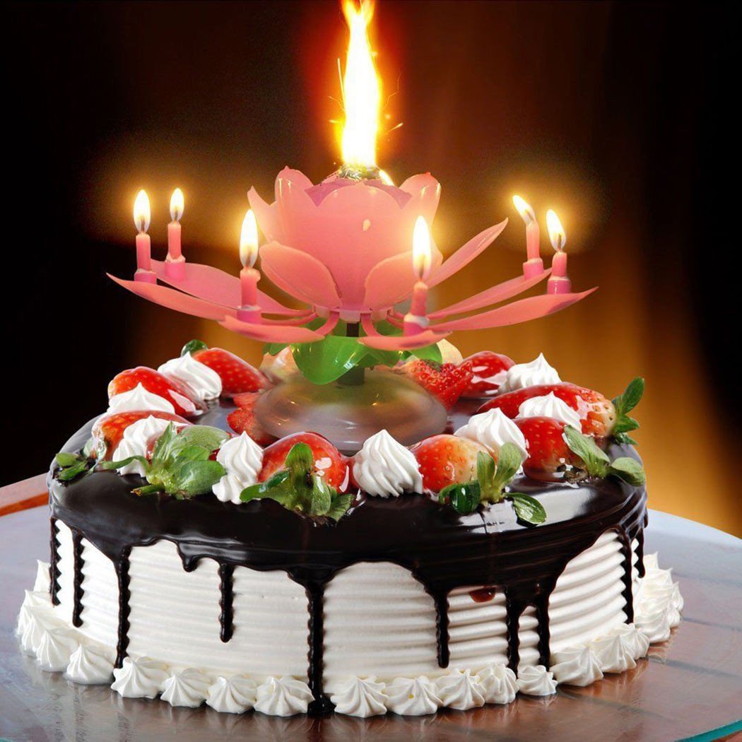 Flower Musical Cake Candle For Birthday Boy And Birthday Girl