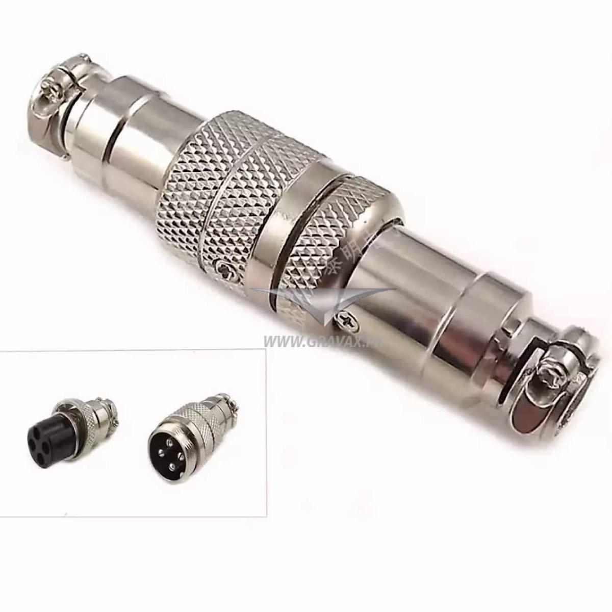 Buwei GX16 Aviation Stecker – 4 Pin, 5A, 125V, Push-Pull, Für Elektronik & Modellbau