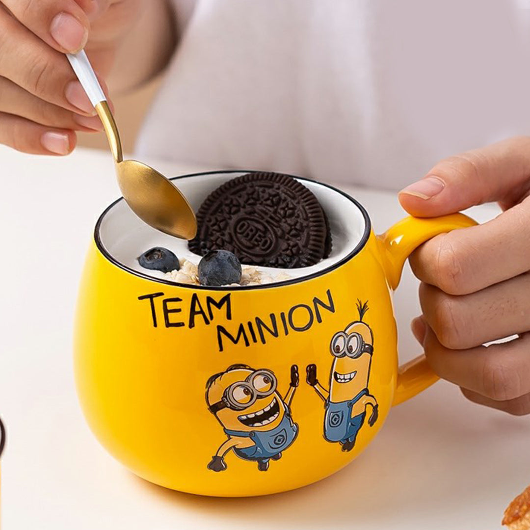 Ceramic Tea Cup Set – 1 Pc Of Cartoon Character Minion Oval Mug Set- Minions Coffee Cup Set