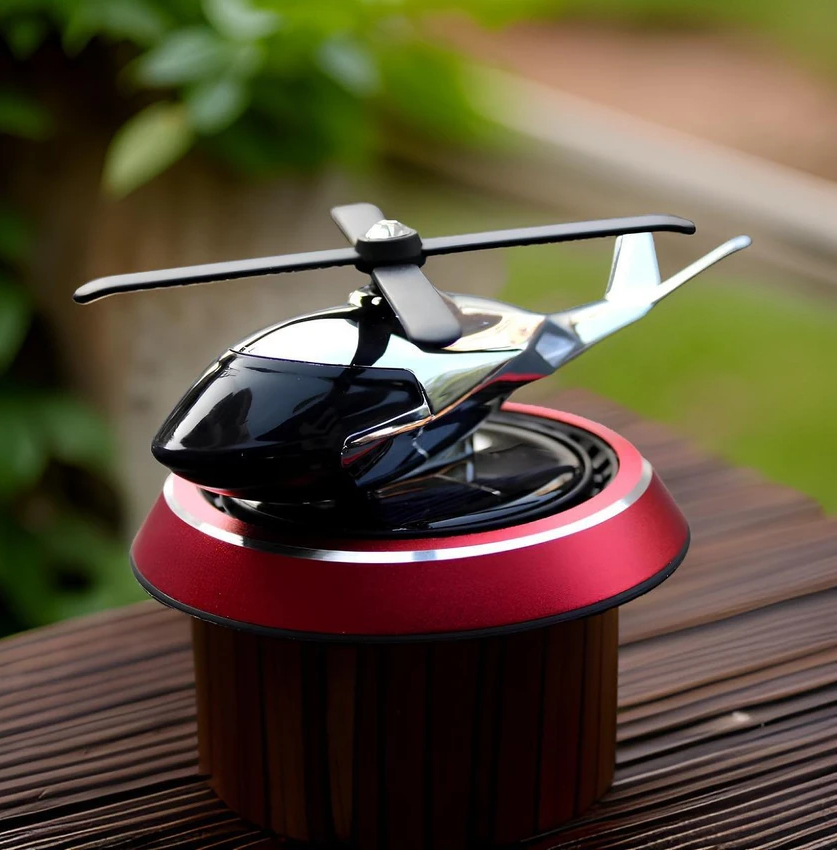 All Colors Premium Solar Powered Wings Rotating Car Dashboard Helicopter Perfume Camouflage Color