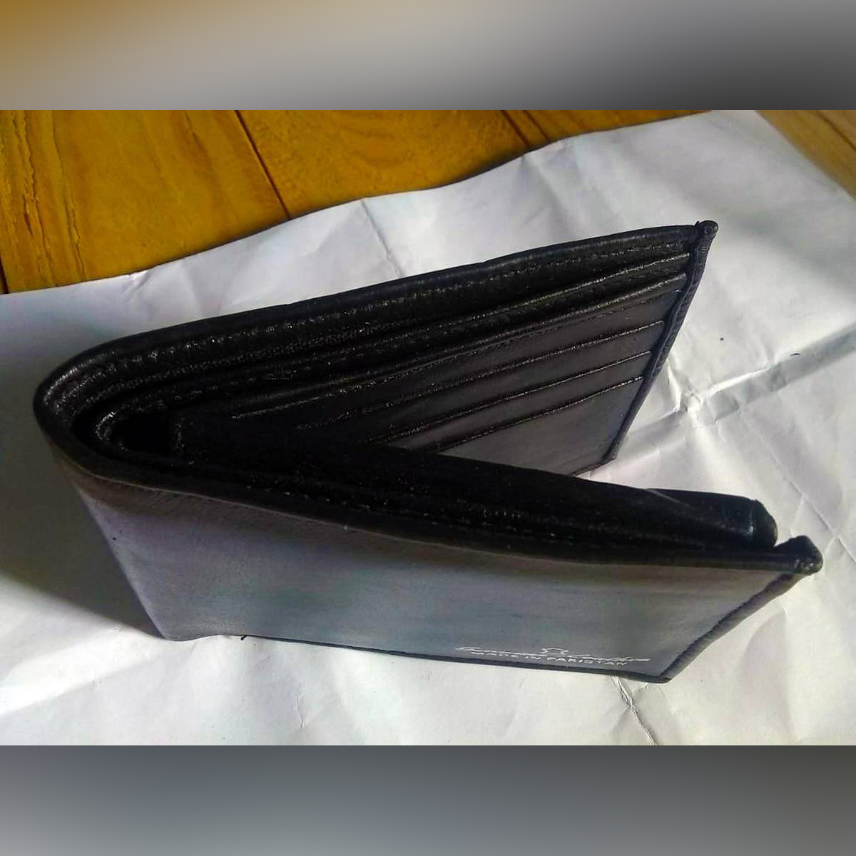 Leather Wallet Men Short Wallet  Casual Man Wallet Purse Standard Brand Wallets  With Zip Pocket (BLACK)