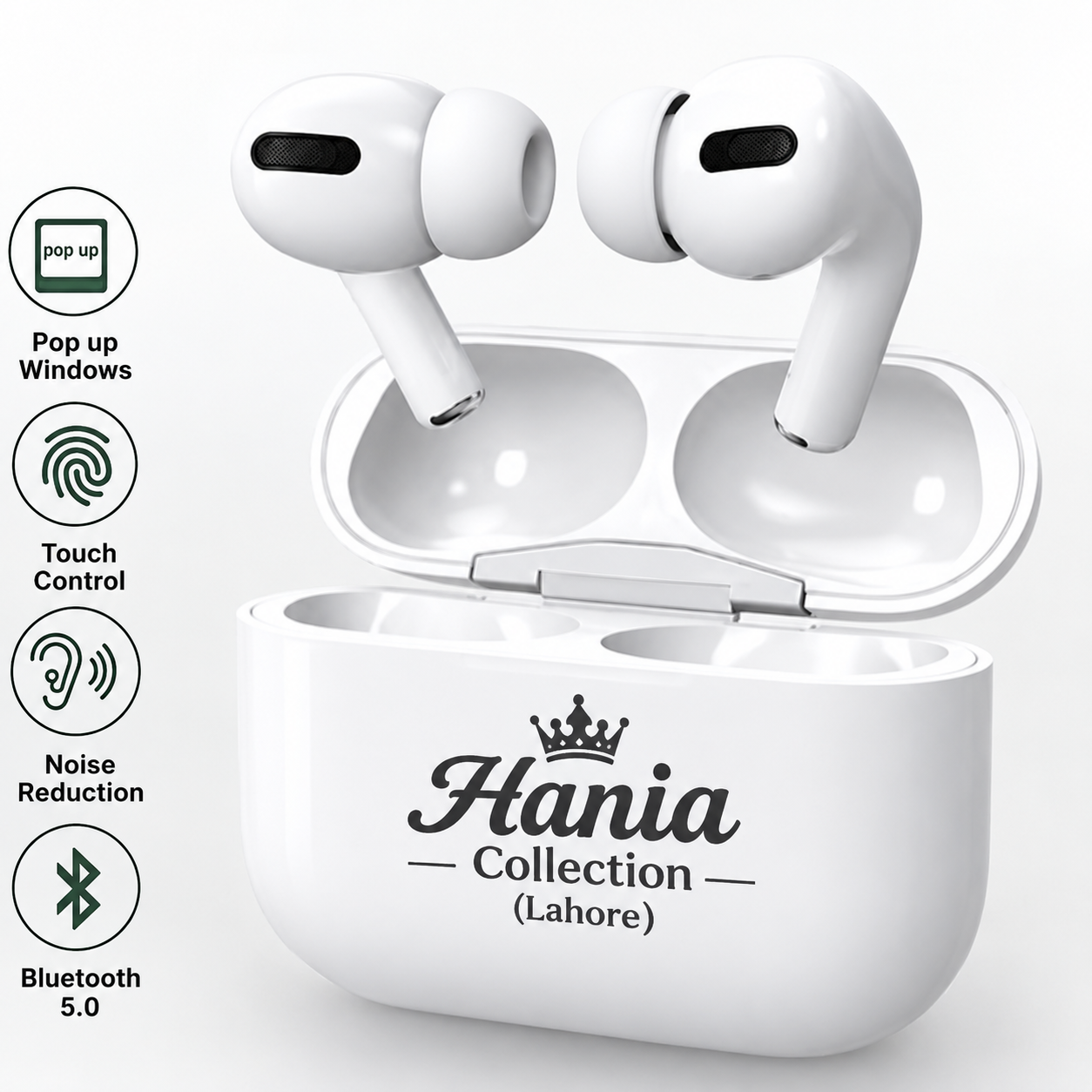 TWS pod_ with Super Sound & High Quality Touch Sensors True Stereo Headphones with Built in Mic 10m Transmission Bluetooth Wireless Earbuds , Chargng Case Sport Headset for all Bluetooth Smart devices