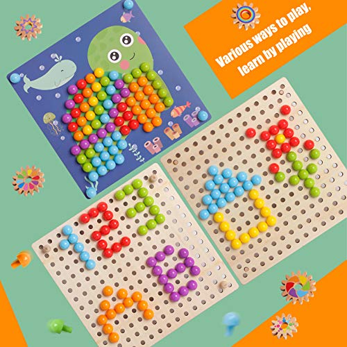 Peg Board Puzzle For Kids - Pegged - jigsaw Brain Game For Boys and Girls