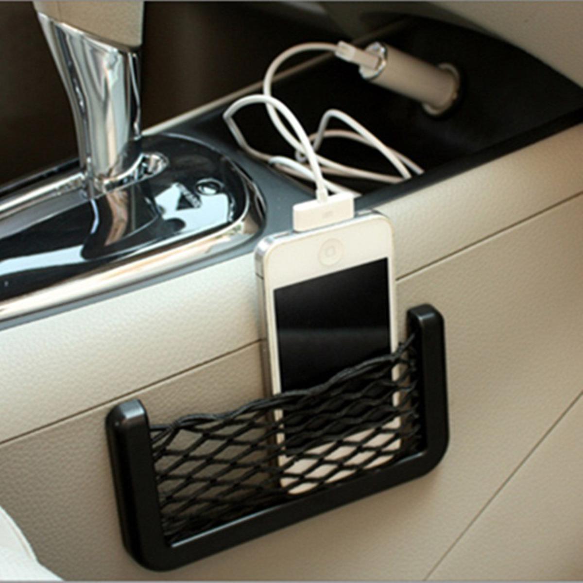 Car Net String Box Side Pocket Organizer Bag Basket Mobile Phone Holder  Small