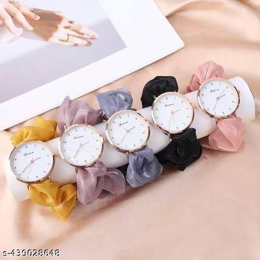 Scrunchies Watch For Girls & Women | Gift for Girls | New Korean Style Scrunchie Wrist Watches | Female Accessories | Pony Watch | Poni Watch |