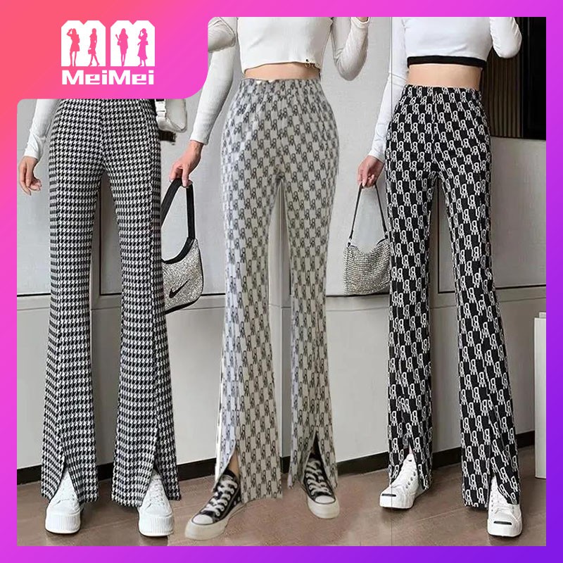 YI HUA Plaid Pranela Jogger Pants 