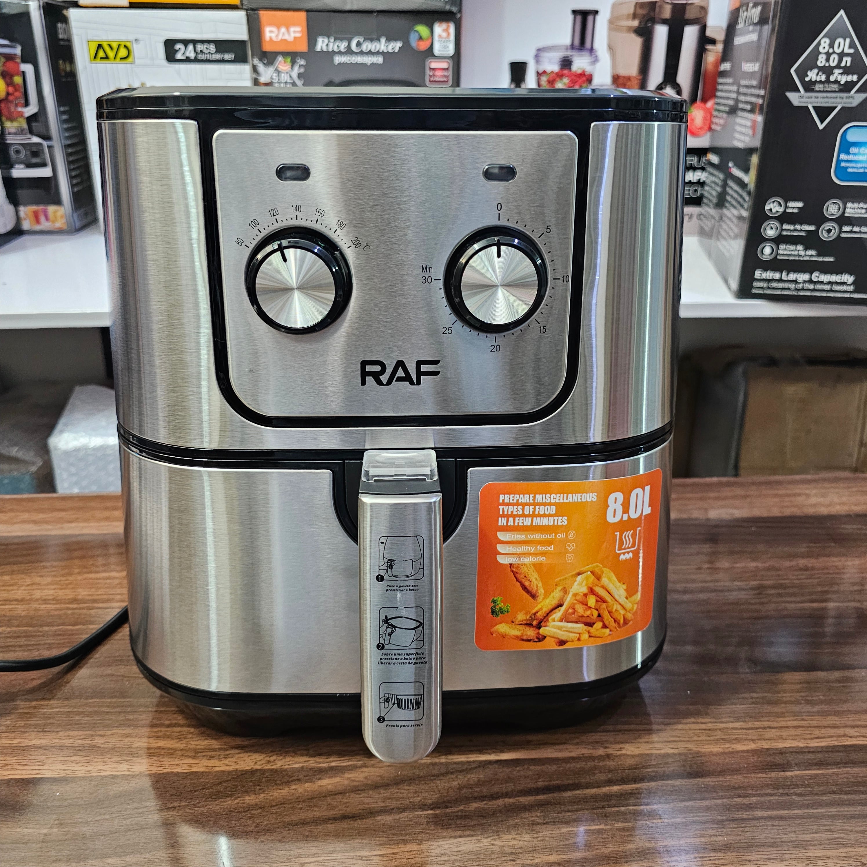 Raf air fryer R.5001 8.0L colour black*silver | Daraz.pk