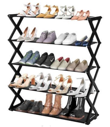 5 Layers X Shape Shoe Rack, Portable 5 tier Storage Organizer Rack for ...
